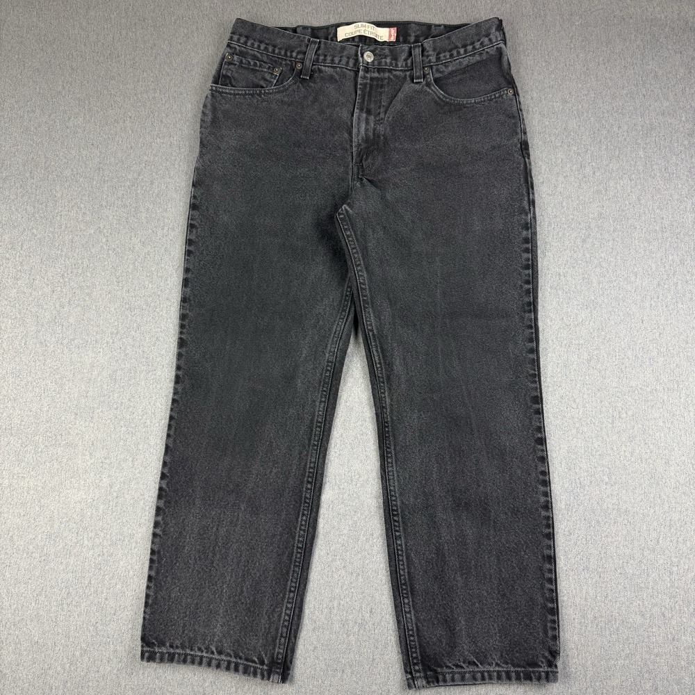 Vintage Levis Jeans Men's 34x28 Black Slim Fit Classic Y2K Cotton Mid Rise